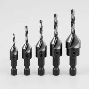 FTG USA Countersink Tapered Drill Bit Set 5 Pc